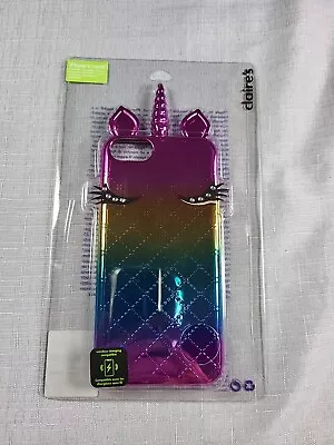 Claire's Accessories Metallic Rainbow Unicorn  IPhone 6/7/8/SE Phone Case CL8826 • £3.49