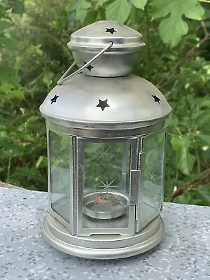 $29 • Buy IKEA Silver Lantern Tealight Candle Holder Barn Star Glass Covered 10/5 ❤️sj8j