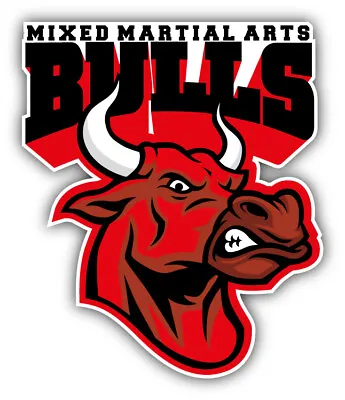 Bull Head Mascot Mixed Martial Arts Car Bumper Sticker Decal • $2.75