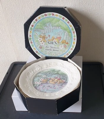 £65 • Buy Vintage Set Of 6 Gien Les Saveurs Decorative Cheese Salad Plates - Boxed Perfect