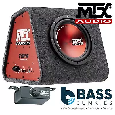 MTX TRP8 20cm 8  360 Watts Amplifiied Active Car Subwoofer Box & Bass Controller • £199