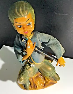 Vintage Tilso Hong Kong  Asian Boy Playing Flute Plastic Figurine Doll Music MCM • $6.99