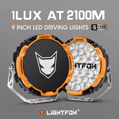 Lightfox 9  Osram LED Driving Lights Round Black Spotlight DRL Offroad Truck 4x4 • $399.95