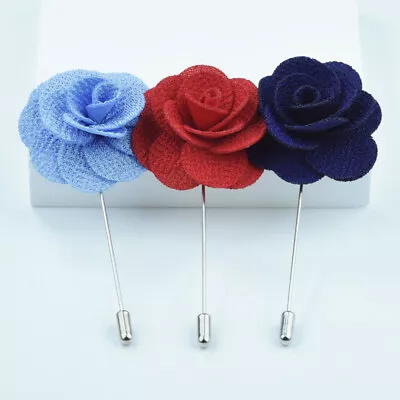 10PCS Men Nice Lapel Flower Daisy Boutonniere Stick Brooch Pin Suit Wedding Accs • $10.99