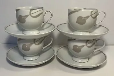 Mikasa Classic Flair Beige Uglow Calls Lily Cup And Saucer 8 Piece Set • $49