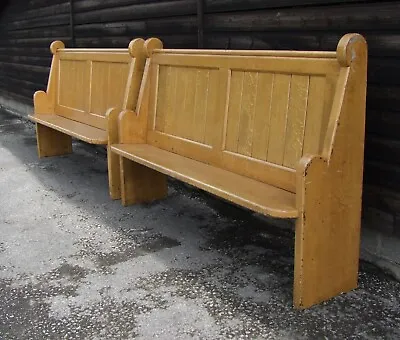 Matching Pair Of Oak Church Benches/Settles/Hall Benches - (CONPPB) • £765