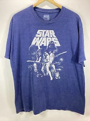 STAR WARS Return Of The Jedi T-shirt 2XL Factory Distressed Mad Engine Lucas • $10