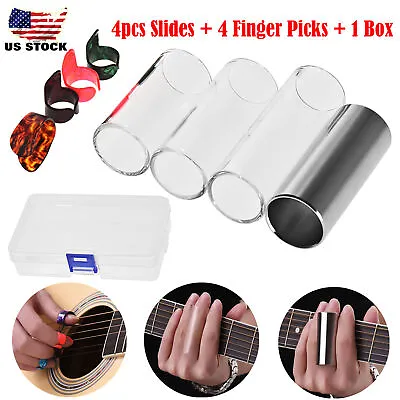 $10.89 • Buy Guitar Slide Finger Slider Electric Bass Glass Tube Finger Protect Knuckle W9Y1