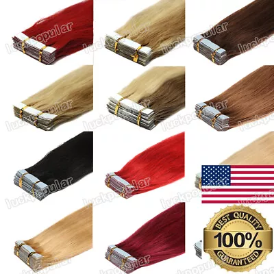 Tape In Hair Extensions Human Hair Skin Wefts Remy European Hair Salon Quality • $30