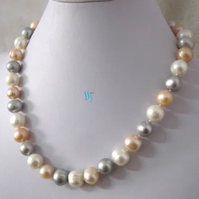 18  10-12mm Freshwater Pearl Necklace Strands Fashion Jewelry——MORE COLORS • $18