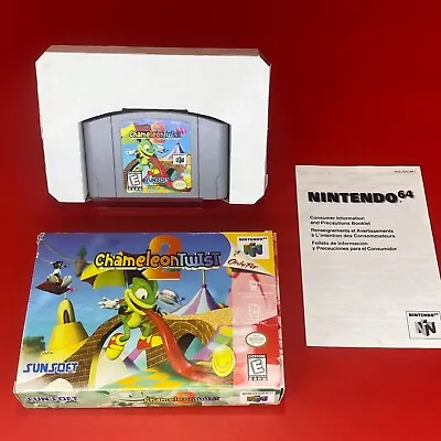 Chameleon Twist 2 (Nintendo 64) N64 Genuine Box And Game Cartridge Only Tested • $159