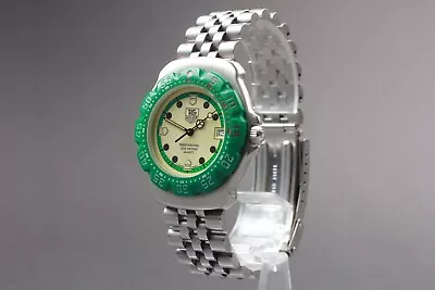 *Near MINT* TAG HEUER Formula1 Professional 372.513 Cream Green Quartz Watch • $399.99