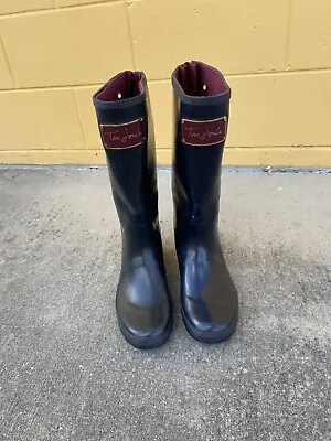 Joules Tall Rain Boots Tom Joule Size 8 Black • $30