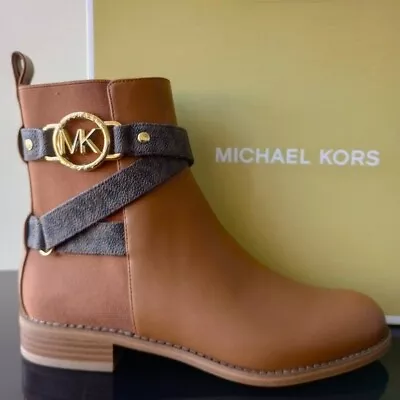 MICHAEL Michael Kors Pory Flat Faux Leather Bootie In Beautiful Luggage Color • $109