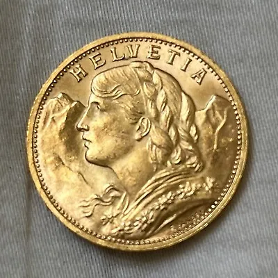 $540 • Buy Swiss 1930b Nice Lustrous Bu Gem Early Date Scarce Gold 20 Franc B05