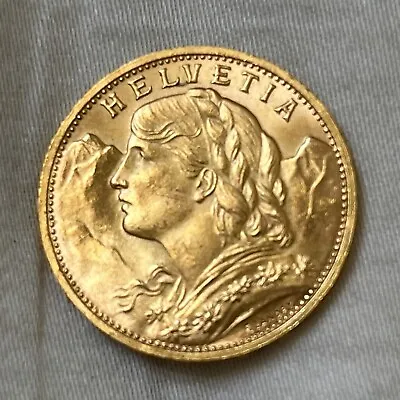 Swiss 1930b Nice Lustrous Bu Gem Early Date Scarce Gold 20 Franc B05 • $575