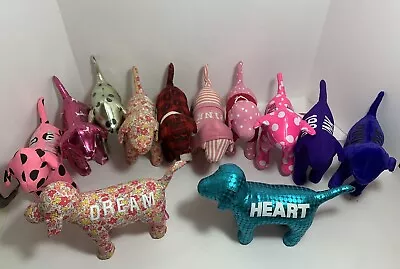 12 Victoria's Secret Pink VS Plush Dog Lot Pink Metallic Velvet Graffiti Dot • $59.95