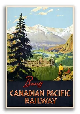 1930s Banff Canadian Pacific Railway - Vintage Style Travel Poster - 24x36 • $25.95