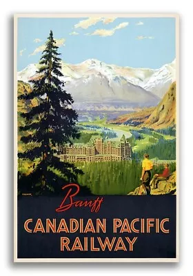Canadian Pacific Banff Springs Hotel - 1930 Travel Poster Canada - 16x24 • $13.95
