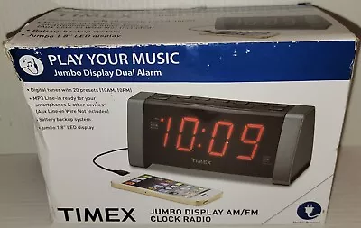 TIMEX T235BY Digital Jumbo Alarm Clock Radio Large Display MP3 Line In(BOX TORN) • $79.99