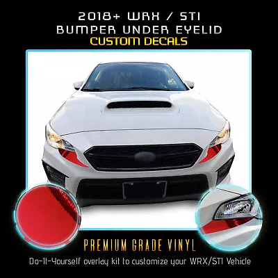 For 2018-2020 WRX STi Front Bumper Headlight Eyelid Trim Decal - Chrome Mirror • $15.95