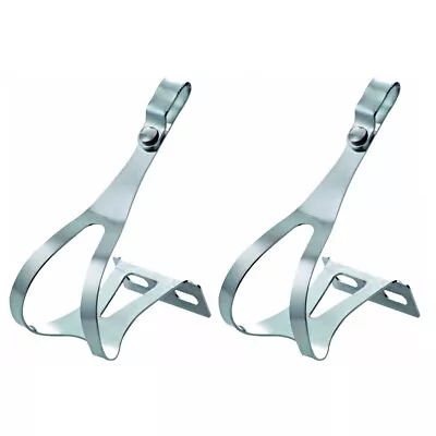 Classic Steel Toe Clips (Chrome Medium) Track Fixie Bike Racing Riveted Metal • $12.90