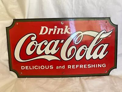 Coca Cola Official Metal Advertising  Sign 1990's • £150