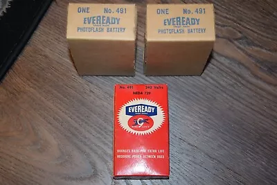 2 Vintage Nos Eveready No. 491 Photoflash Batteries • $6.99