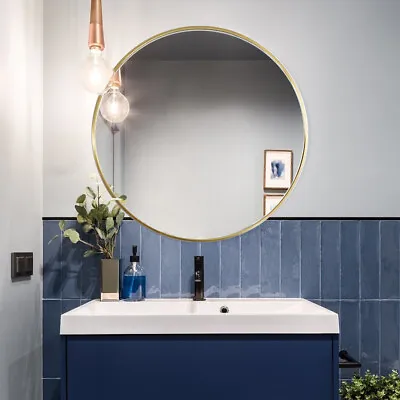 £20.95 • Buy Large Round Mirror Wall Mounted Vanity Makeup Mirror Bedroom Bathroom Home Decor