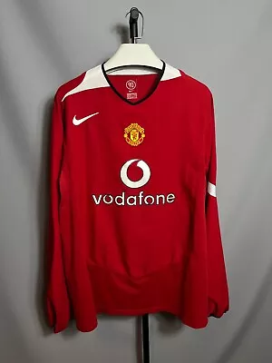 Manchester United 2004 2006 Home Long Sleeve Nike Red Shirt Football Soccer XXL • $230