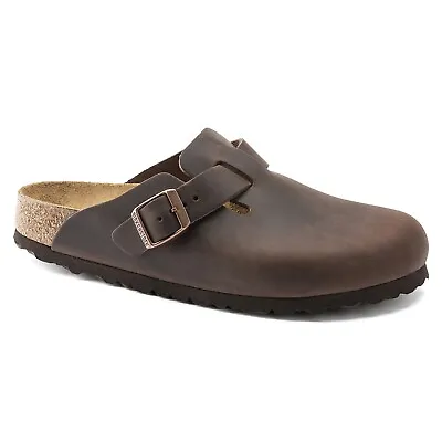 Birkenstock Boston  Habana Oiled Leather Slip On Clogs Mules Unisex REGULAR FIT • £104