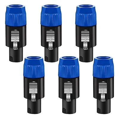 6 Pack 4 Pole Speakon Male Plug Speaker Conductor Audio Cable Connector Adapter • $11.99