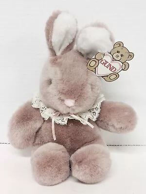 Gund Vintage 1985 Pudgy Brown Bunny Rabbit Plush Toy Doll 8  CUTE W/ Tag • $9.99