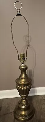 Heavy Vintage Brass Table Lamp 21” Tall And 31.5” Tall Including The Harp EUC • $39.80