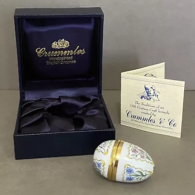 $39.99 • Buy NIB Crummles Handpainted English Enamels Egg Shaped Box Love, Flowers ~ Leaflet