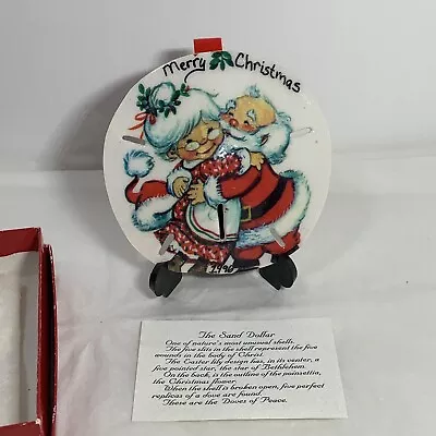 VTG 1996 Hand Painted Sand Dollar Christmas Ornament Santa Mrs Claus • $12.95