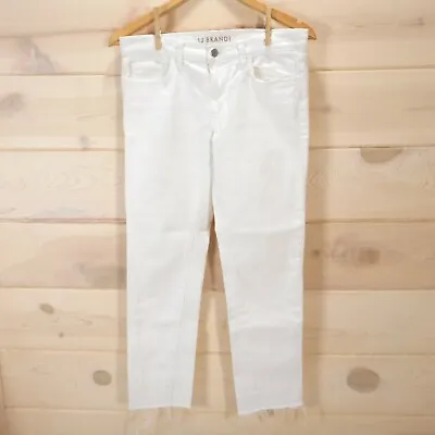 J Brand Women's Size 27 White Jeans Crop Skinny Raw Hem Inseam 26  • $14.99