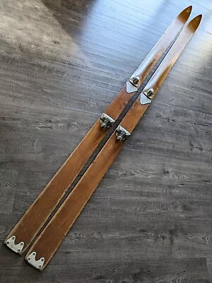 Antique ANDERSON & THOMPSON Seattle USA Oak Wooden Downhill Skis 75  • $124.95