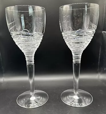 2 Jasper Conran  Strata  Large Wine Glasses By Stuart Crystal Signed 25cm Tall • £69.99