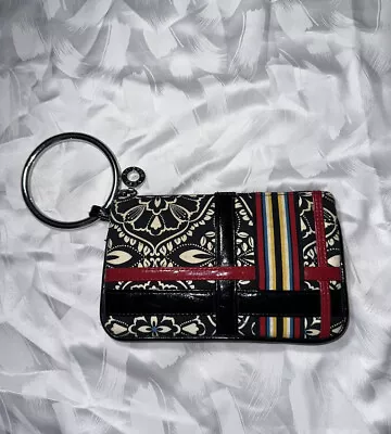 VERA BRADLEY Barcelona Pattern Top Zip Silver Bangle Wristlet Wallet • $13