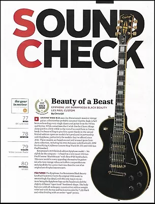 Epiphone Joe Bonamassa Black Beauty Les Paul Custom Guitar Sound Check Review • $4