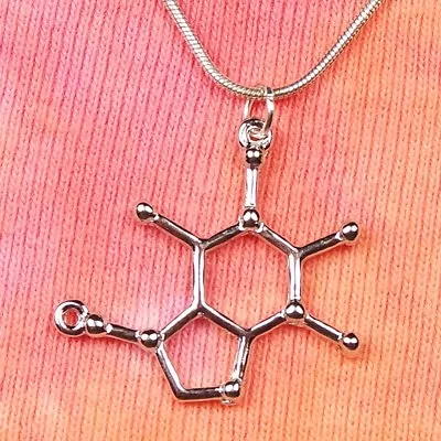 Caffeine Molecule Necklace Or Earrings Coffee Molecule Science Jewelry Charm • $32.99