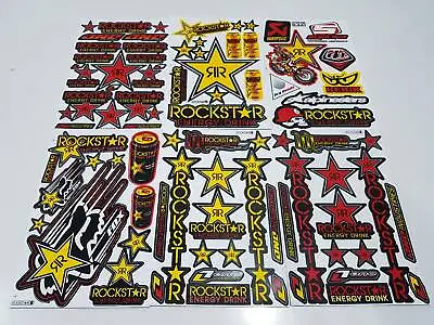 6 Rockstar Energy Drink Metal Mulisha Motocross Yamaha Decal Racing Sticker Kits • $14.94