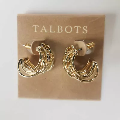 Talbots Abstract Twisted Hoop Earrings Gift Fashion Women Party Holiday Jewelry • $9.99