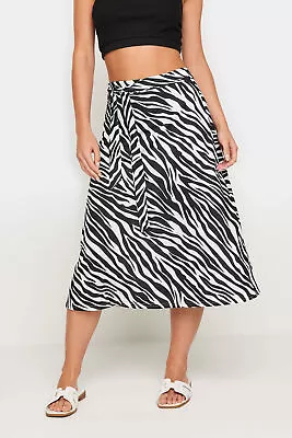 PixieGirl Zebra Print Tie Up Midi Skirt • £27.99