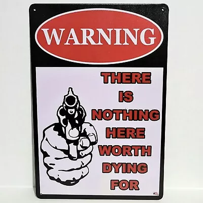 Warning Funny Guns Shooting Rustic Vintage Metal Tin Signs Man Cave Garage • $13.39