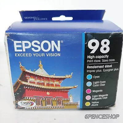 New *Deformed Box* Epson 98 K/C/Light Cyan/M/Light Magenta/Y Ink 05/25 • $74.99