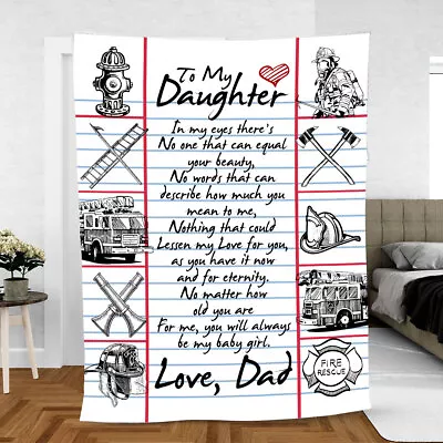 Personalized Mail Blanket To My Daughter You Are My Baby From Firefighter Dad US • $25.99