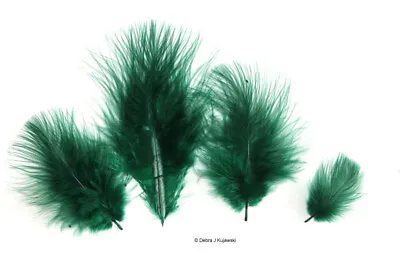 Marabou Feathers Small 1-3  Fluffs HUNTER GREEN  7 Grams Approx. 105 Per Bag • $2.65
