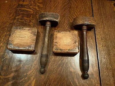 2x Freemasons Lodge Masonic Gavel And Block (2) Maul Mallet Masons Judge Auction • $186.68